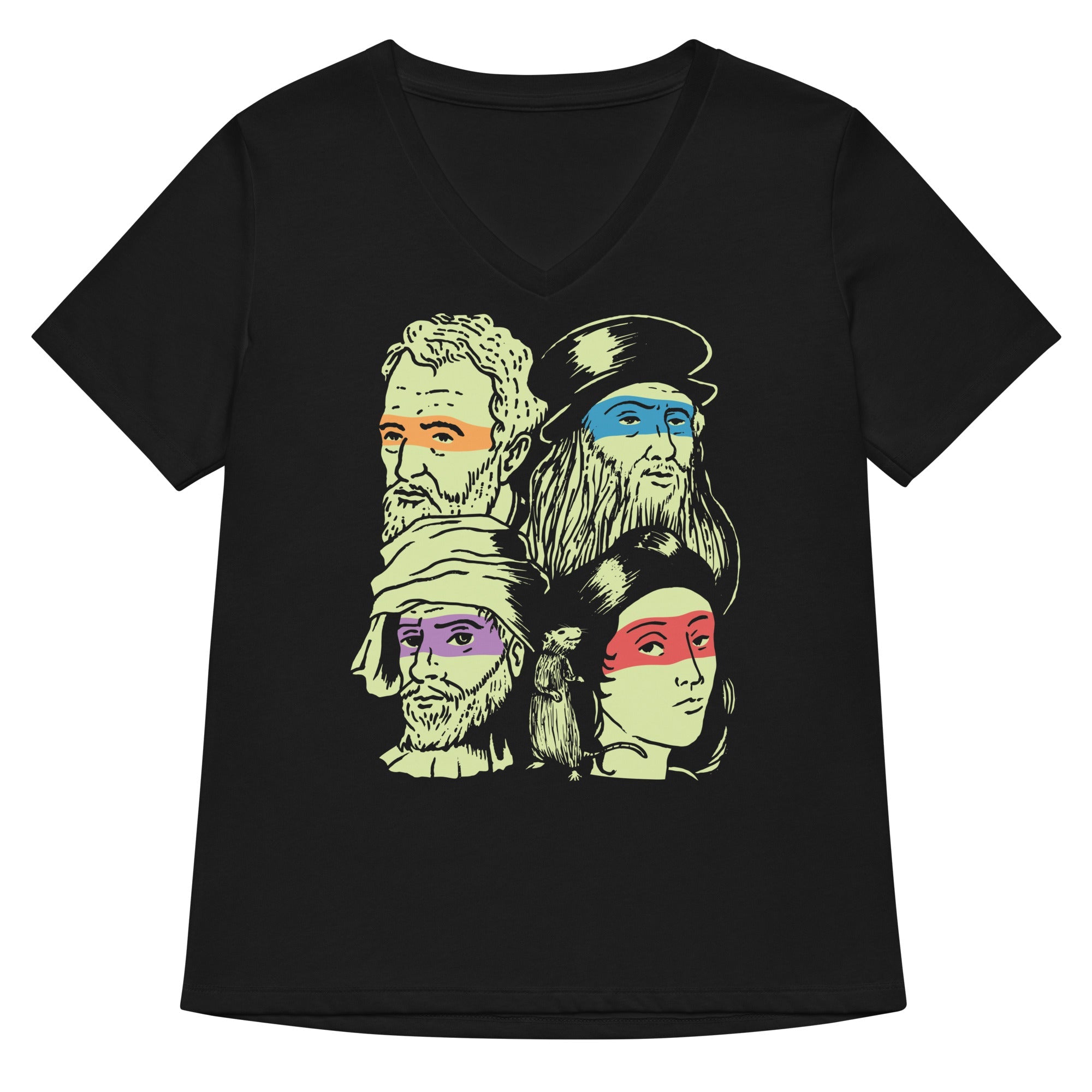 Renaissance Ninjas Women S V Neck Tee V Neck T Shirt Everyday Wear