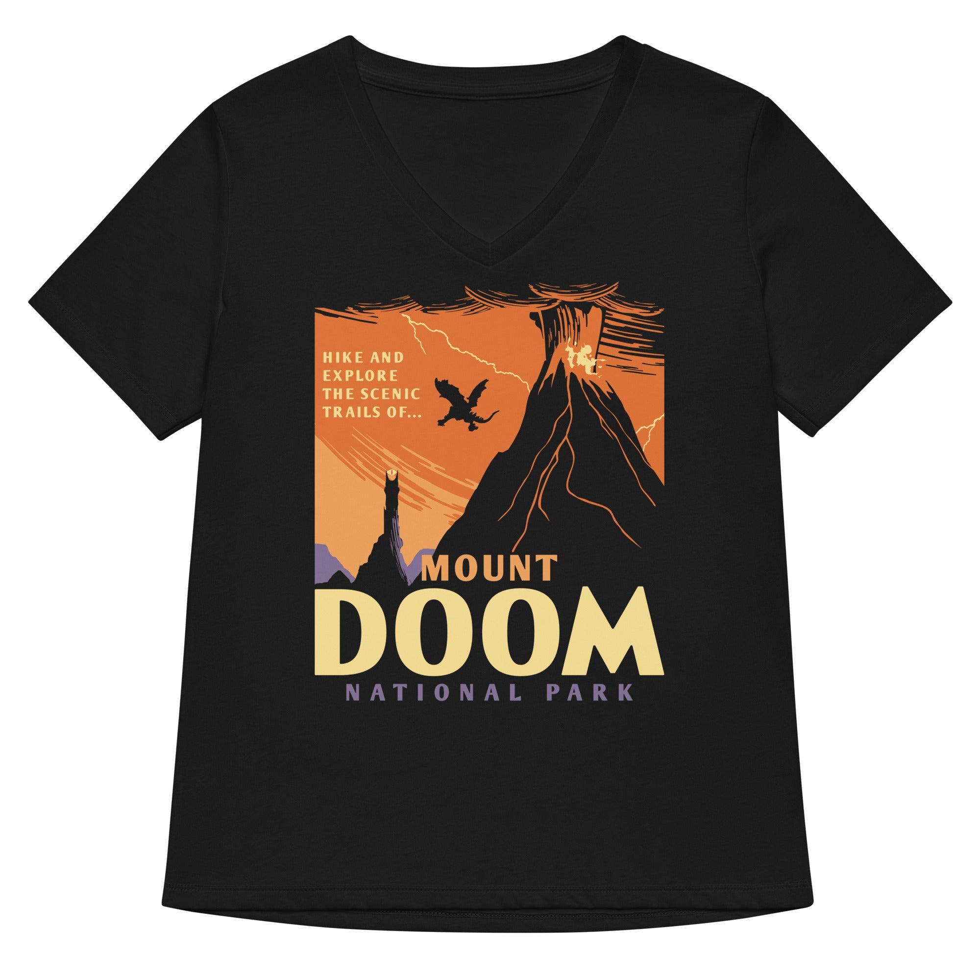 Mount Doom National Park Women S V Neck Tee V Neck T Shirt Gift Ready