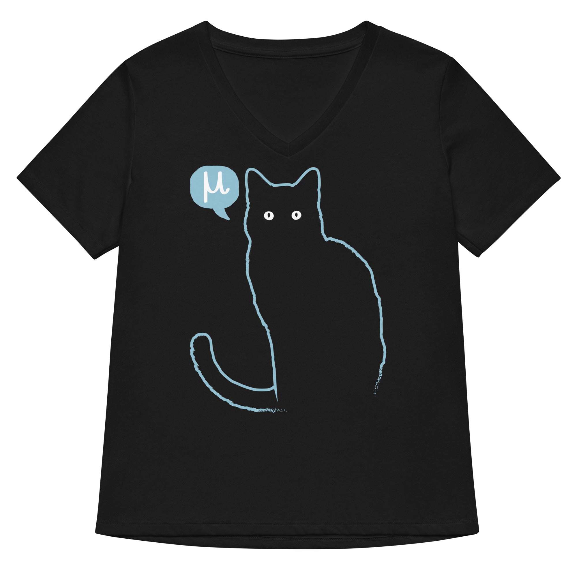 Mu Cat Women S V Neck Tee V Neck T Shirt Everyday Wear