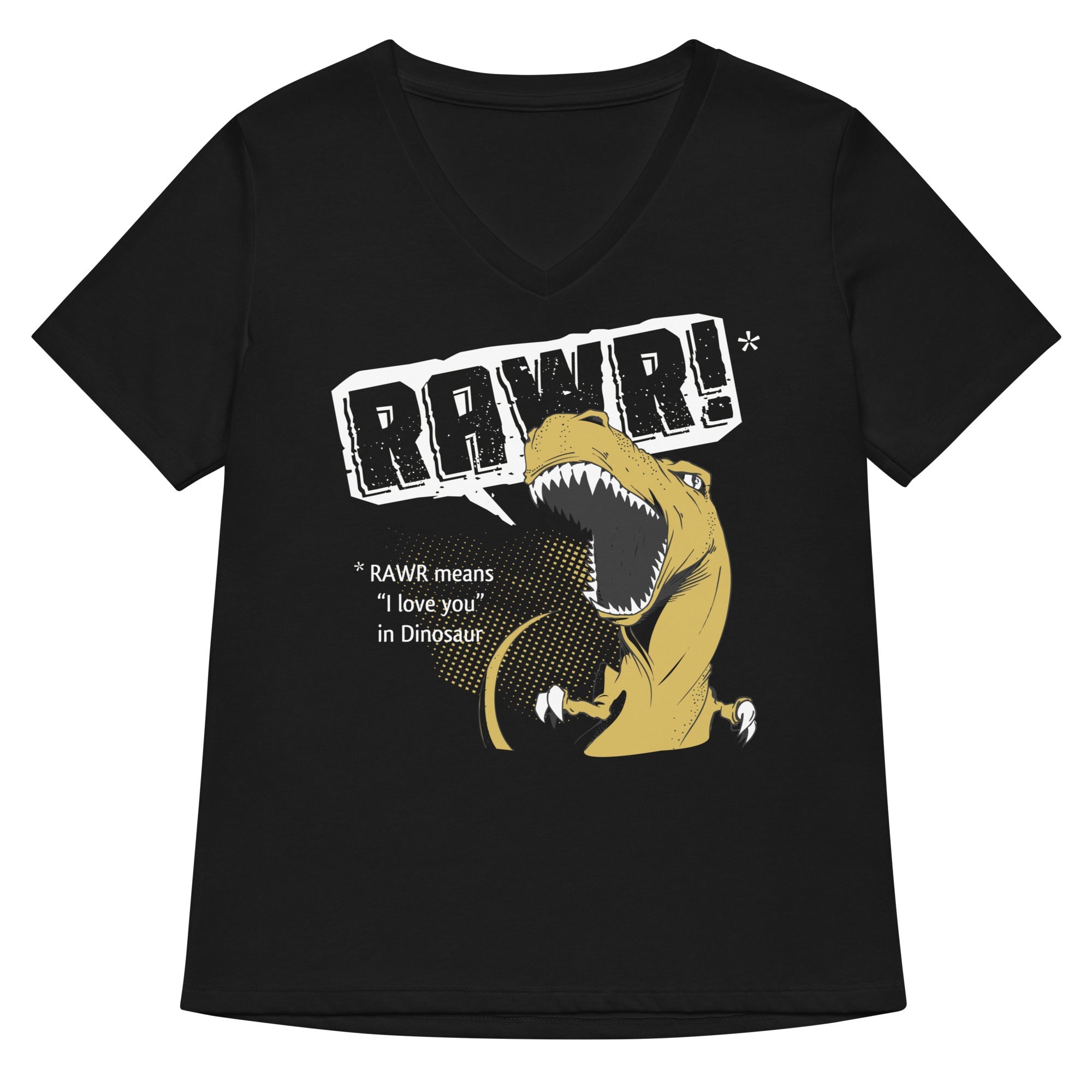 Rawr Means I Love You Women S V Neck Tee V Neck T Shirt Premium Print