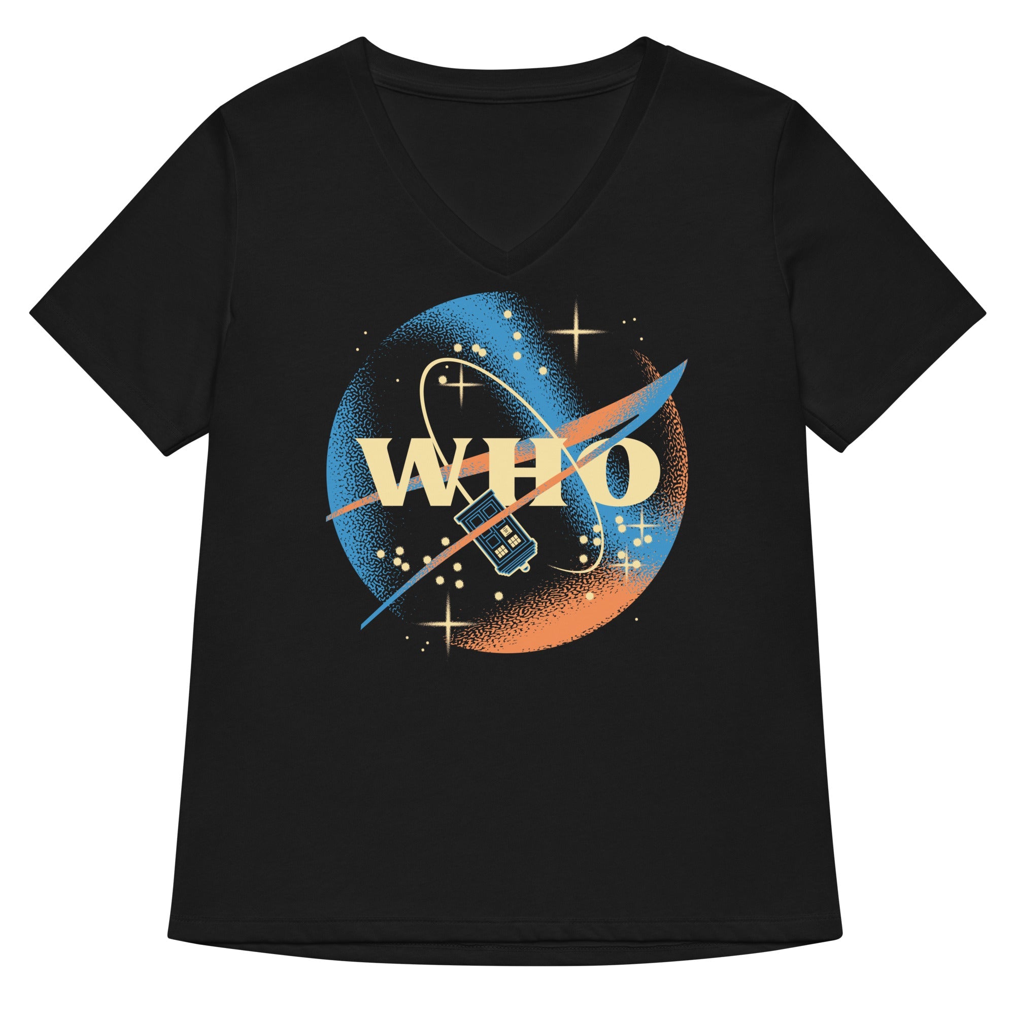 Who Space Administration Women S V Neck Tee V Neck T Shirt US Trend