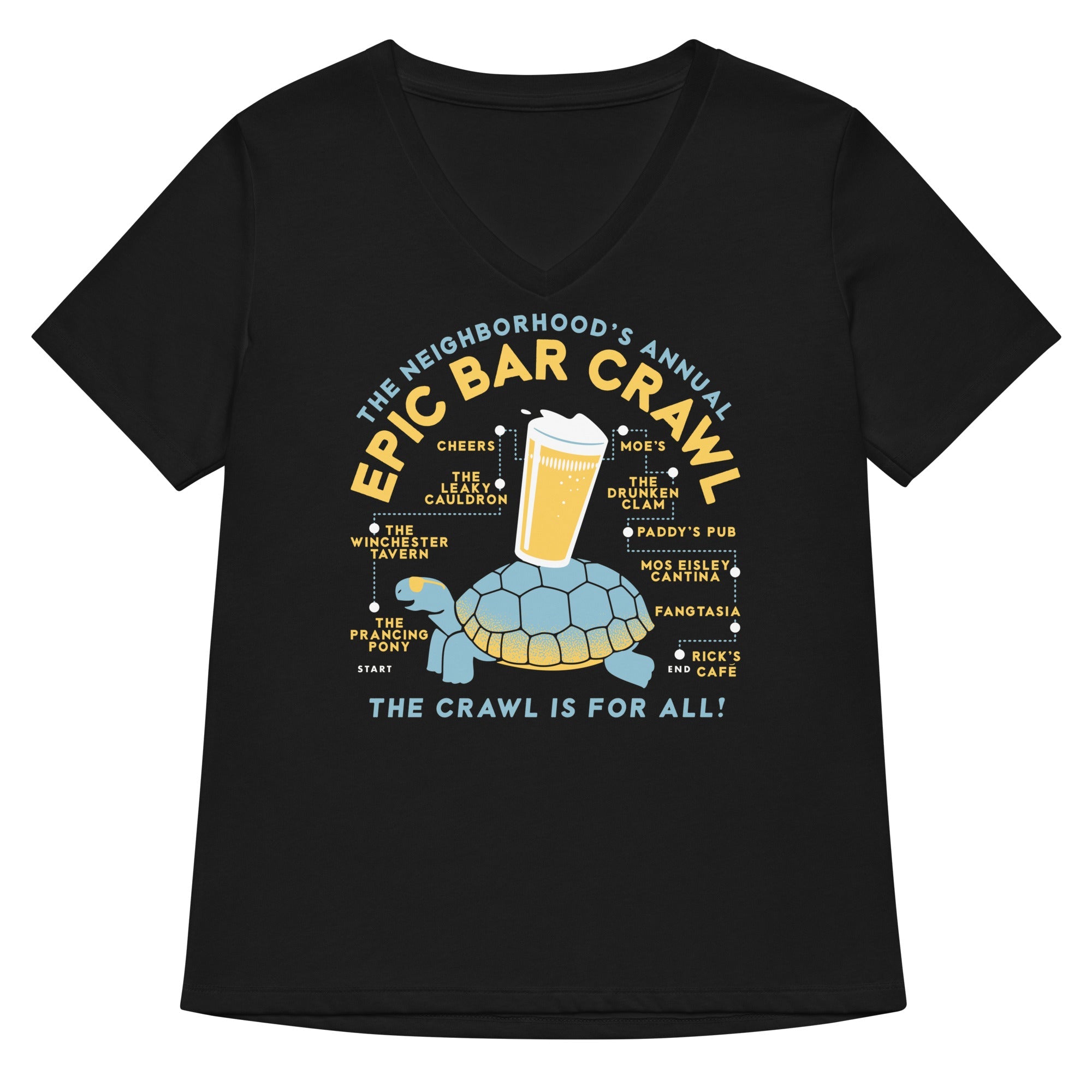 Epic Bar Crawl Women S V Neck Tee V Neck T Shirt Everyday Wear