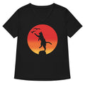 The Karate Cat Women S V Neck Tee V Neck T Shirt US Trend