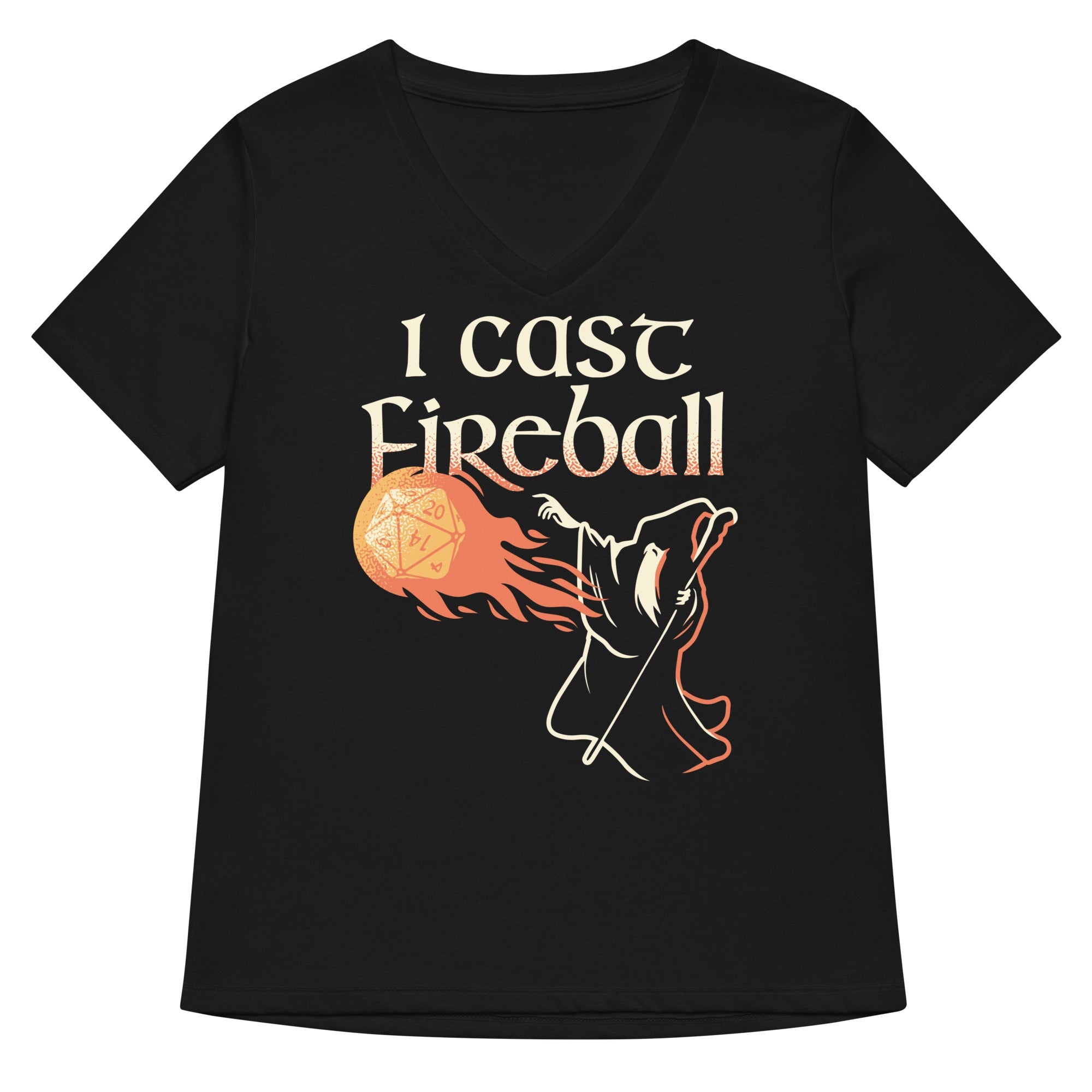 I Cast Fireball Women S V Neck Tee V Neck T Shirt US Trend