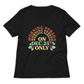 Morning Person On Dec 25th Only Women S V Neck Tee V Neck T Shirt Minimal Style