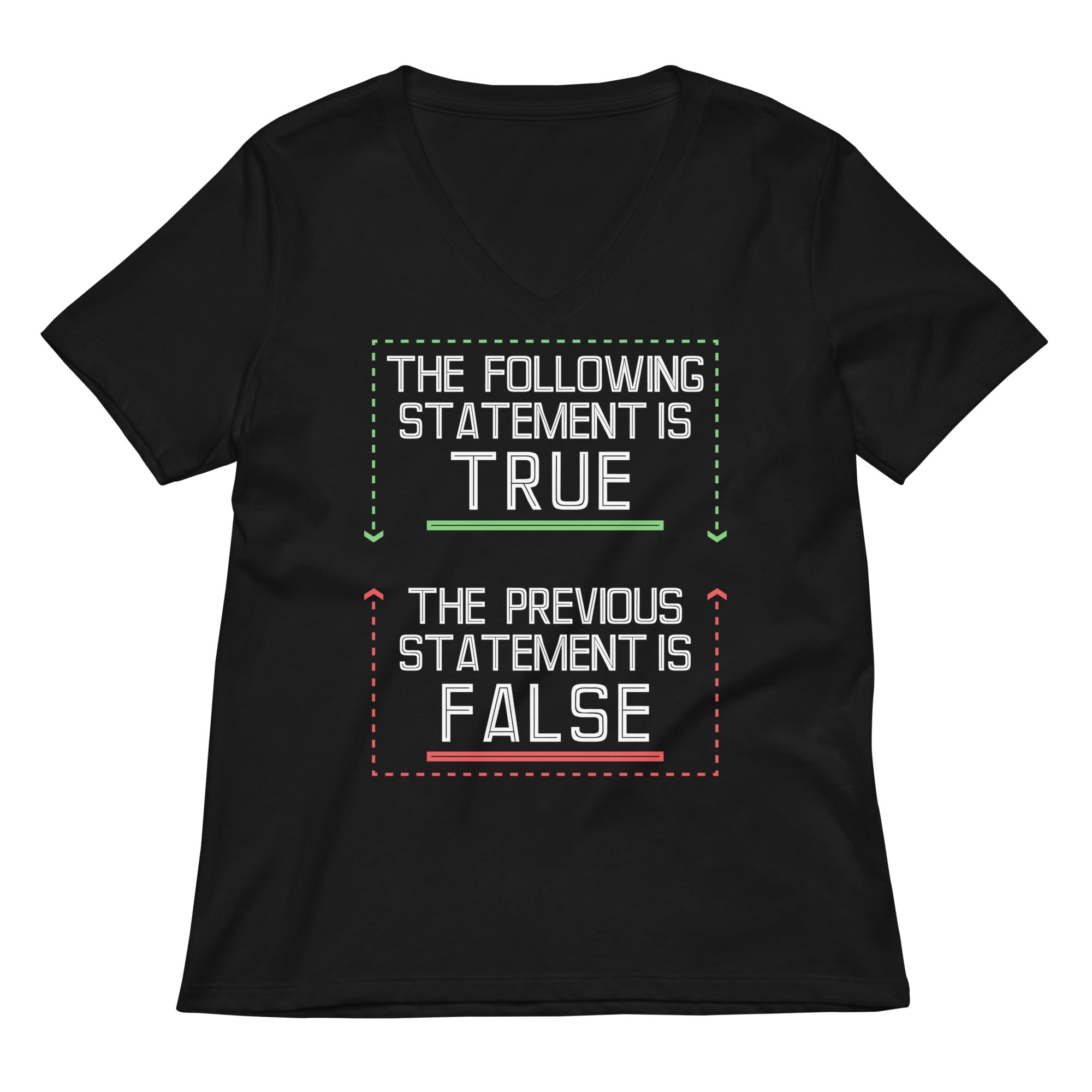 The Following Statement Is True Women S V Neck Tee V Neck T Shirt Clean Design
