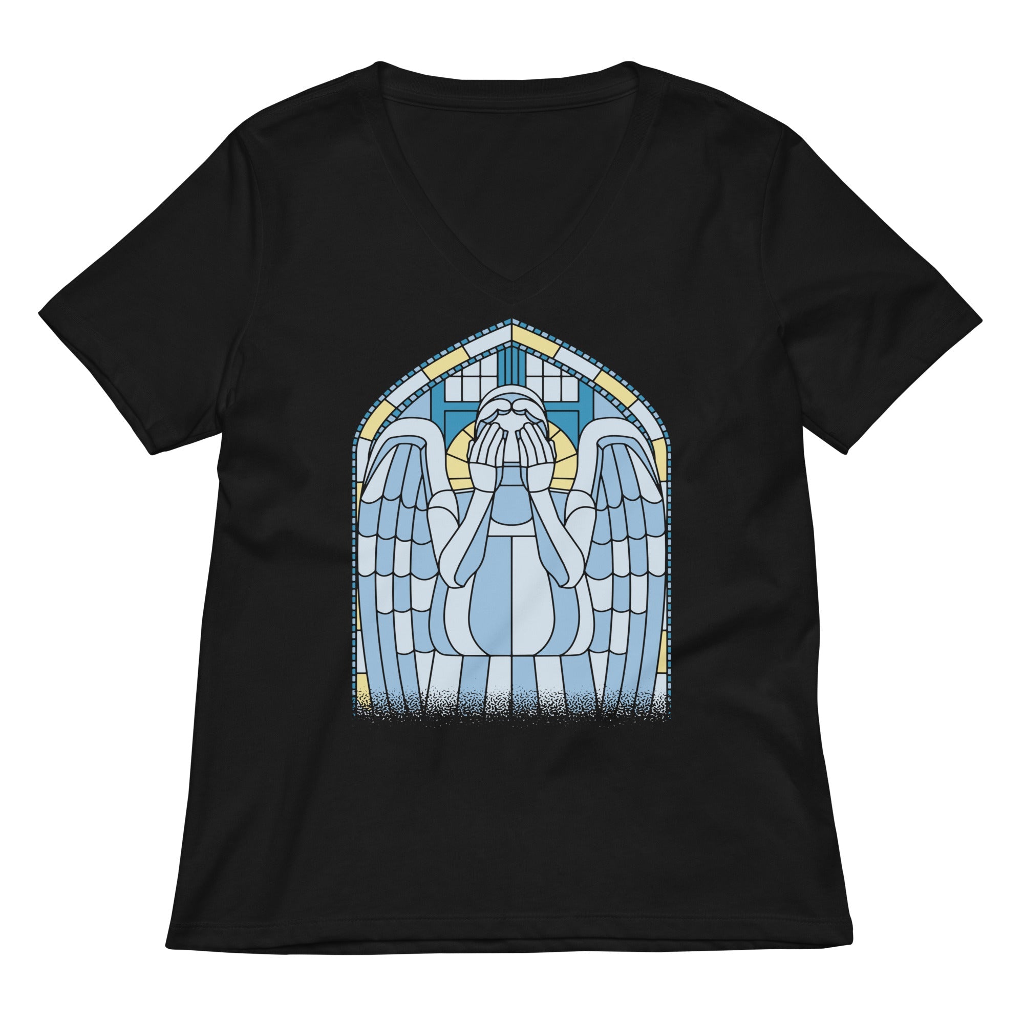 Weeping Angel Women S V Neck Tee V Neck T Shirt Premium Print