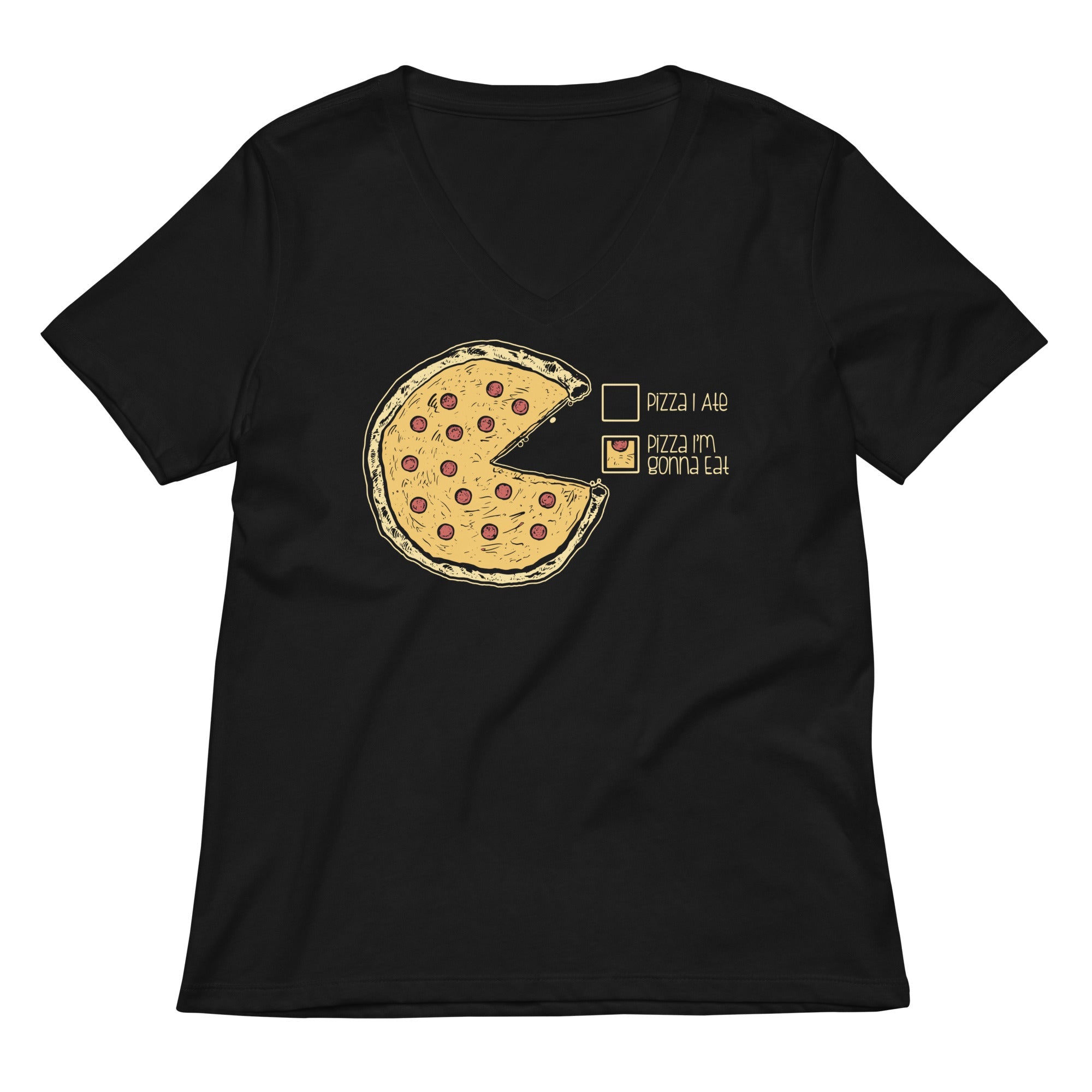 Pizza Pie Chart Women S V Neck Tee V Neck T Shirt Premium Print