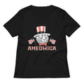 Ameowica Women S V Neck Tee V Neck T Shirt Premium Print