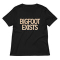 Bigfoot Exists Women S V Neck Tee V Neck T Shirt Clean Design