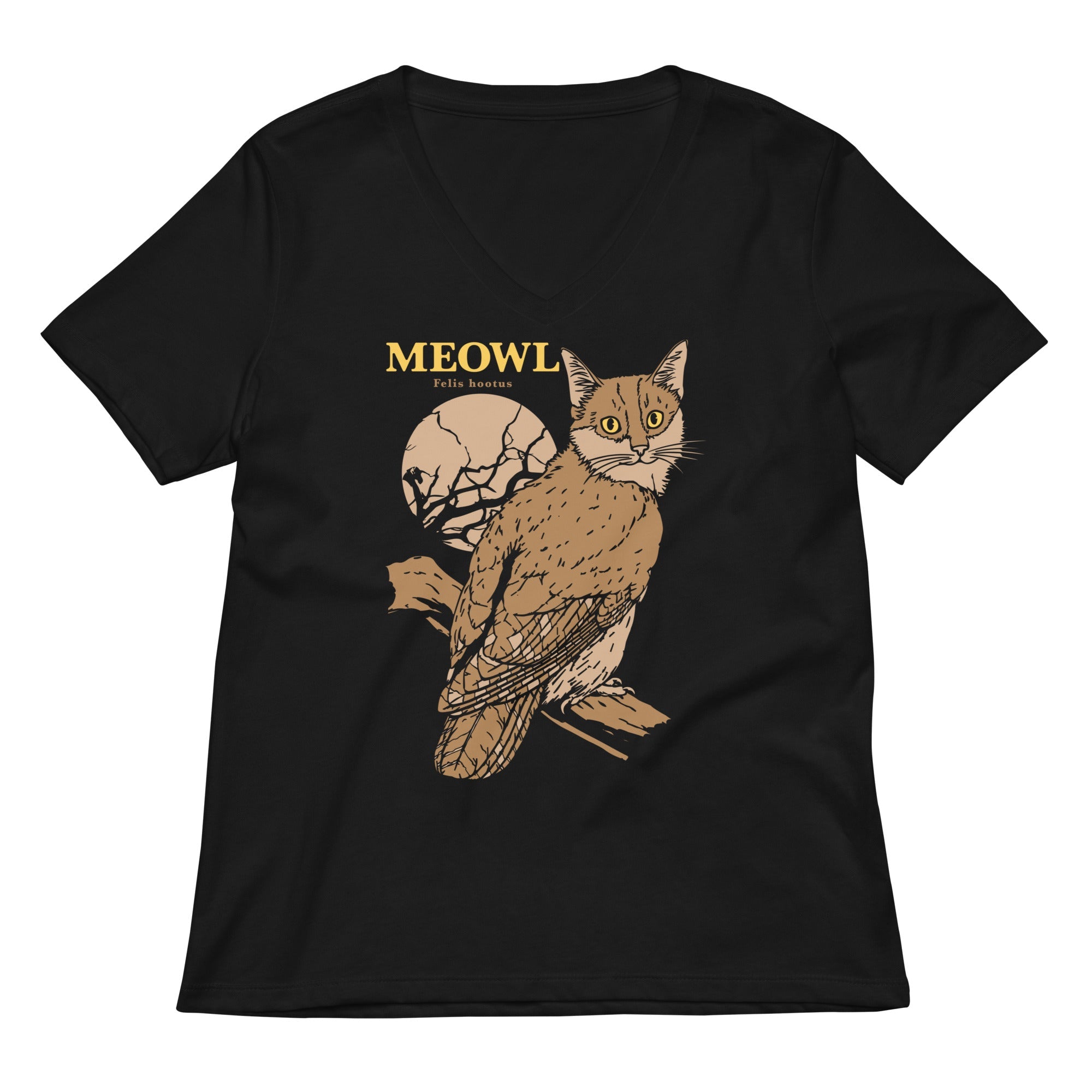 Meowl Women S V Neck Tee V Neck T Shirt Minimal Style