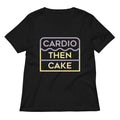 Cardio Then Cake Women S V Neck Tee V Neck T Shirt Everyday Wear