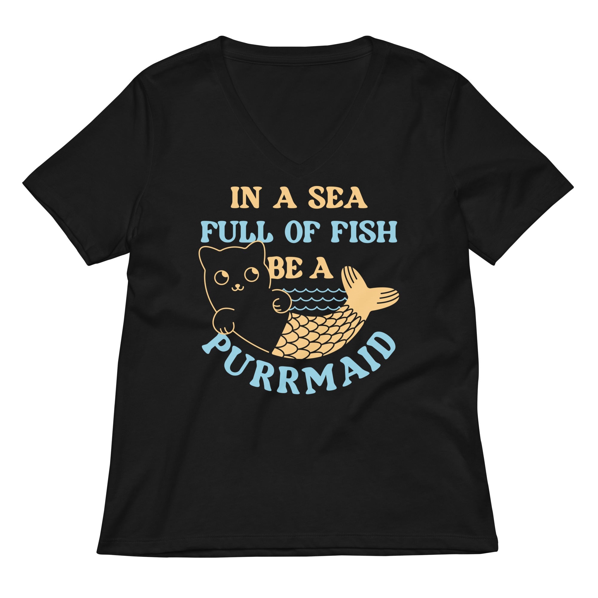 Be A Purrmaid Women S V Neck Tee V Neck T Shirt Gift Ready