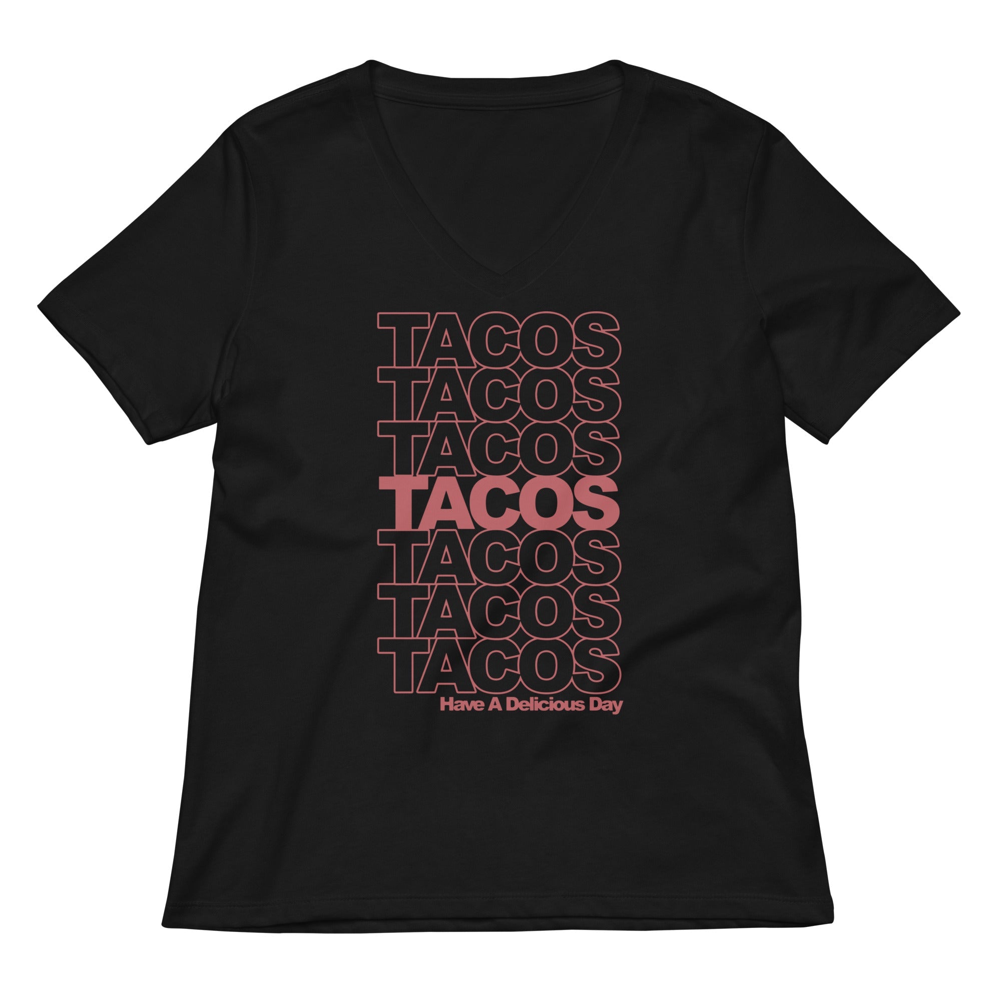 Tacos Women S V Neck Tee V Neck T Shirt Clean Design