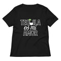 Tequila Es Mi Amor Women S V Neck Tee V Neck T Shirt Premium Print