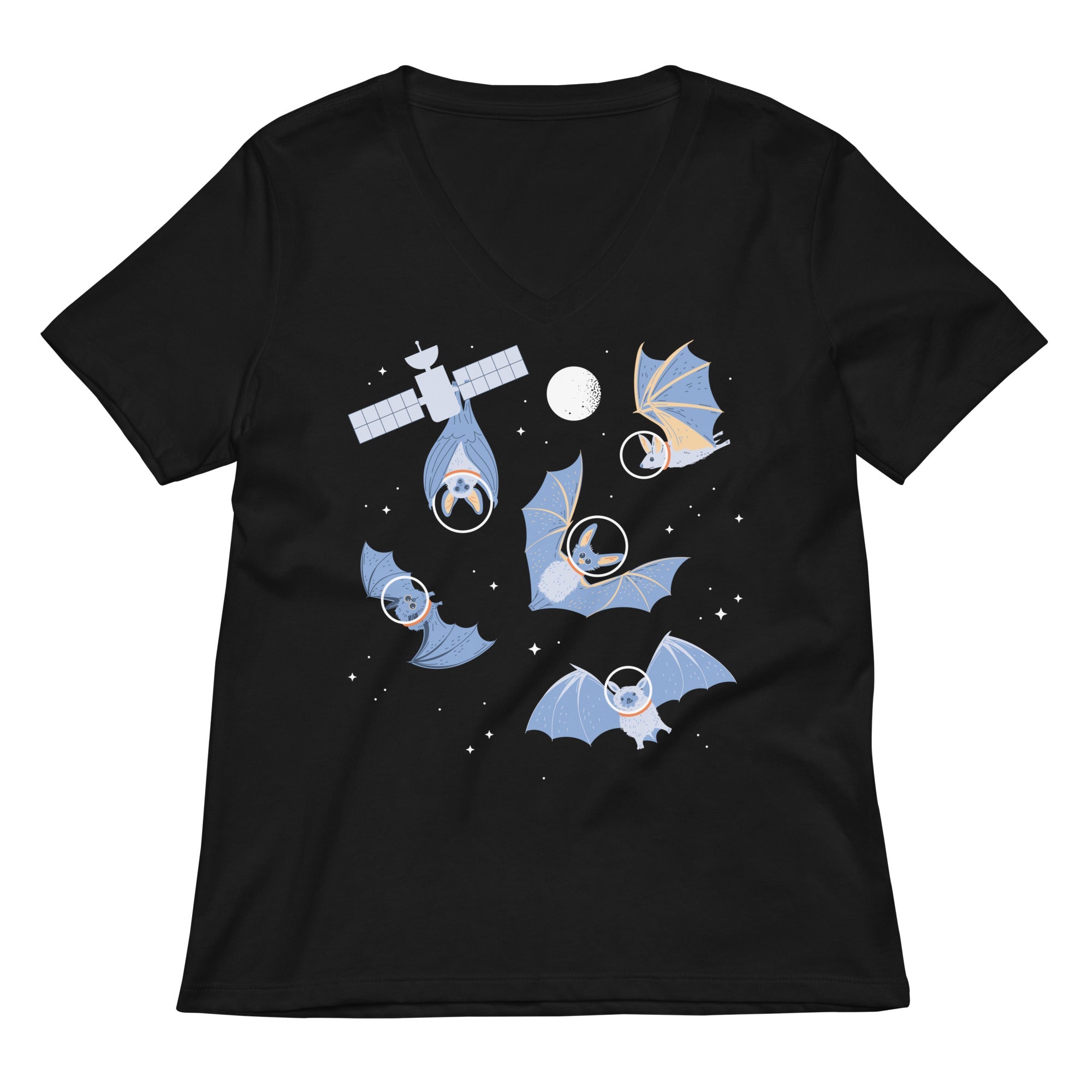 Bats In Space Women S V Neck Tee V Neck T Shirt Gift Ready