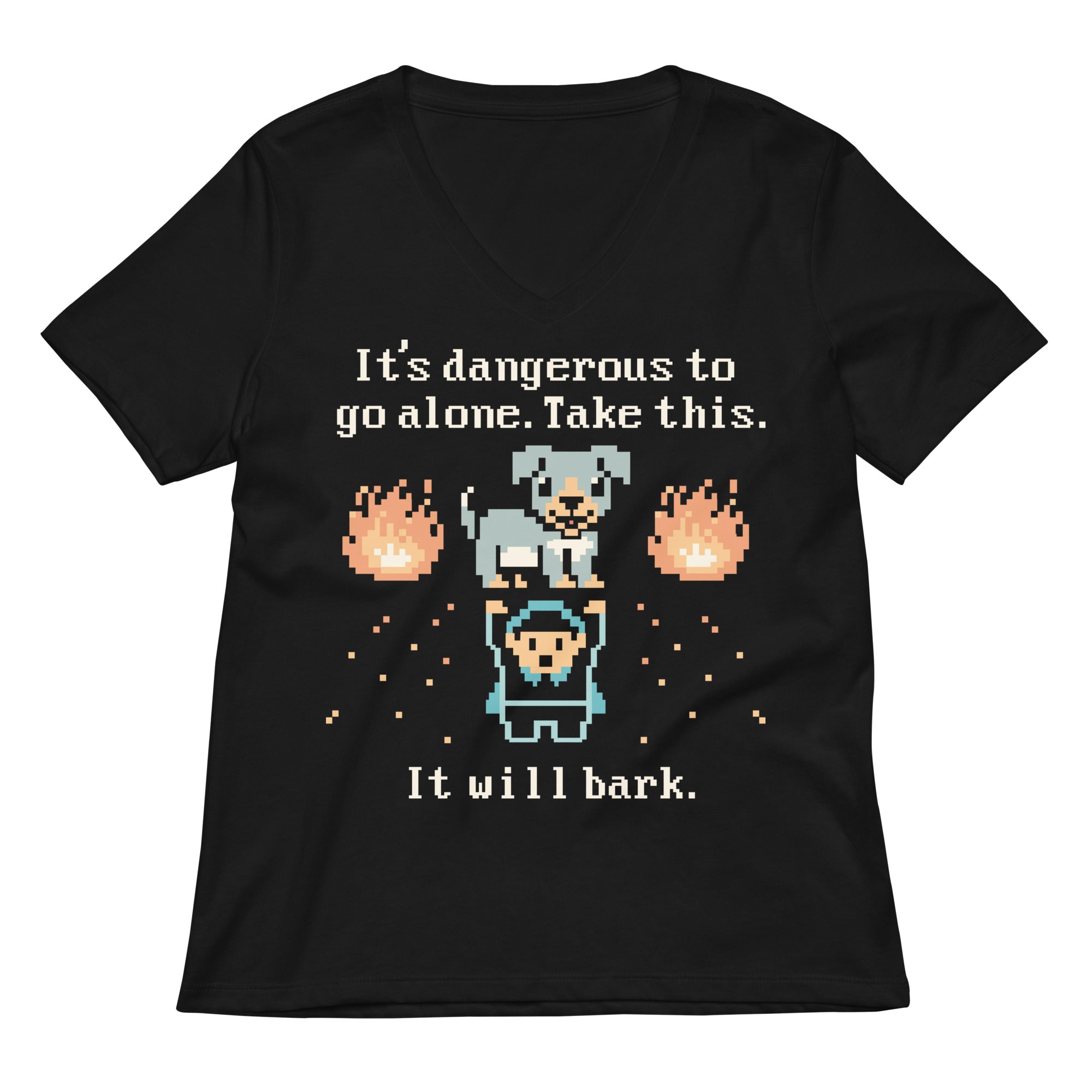 Take This It Will Bark Women S V Neck Tee V Neck T Shirt Clean Design