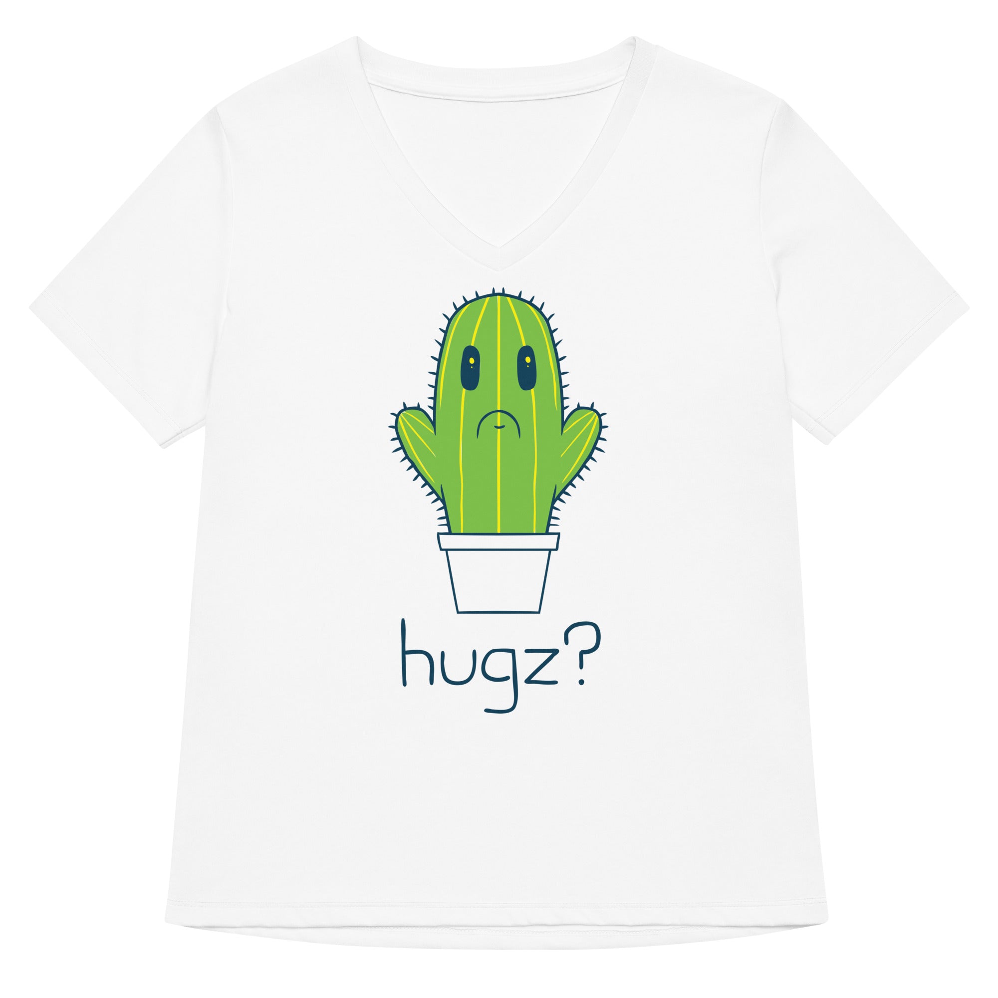 Hugz Cactus Women S V Neck Tee V Neck T Shirt Minimal Style