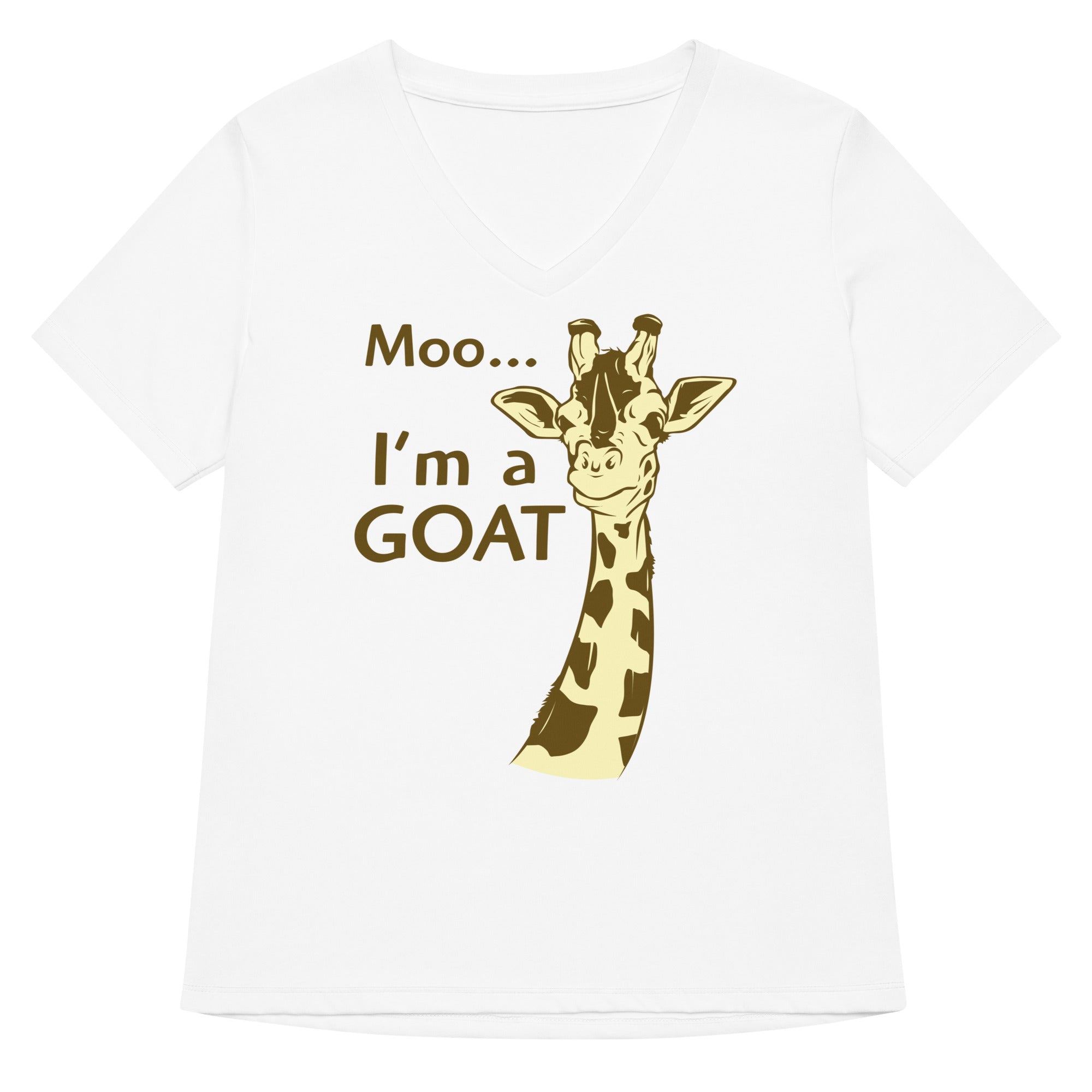 Moo I M A Goat Women S V Neck Tee V Neck T Shirt Premium Print