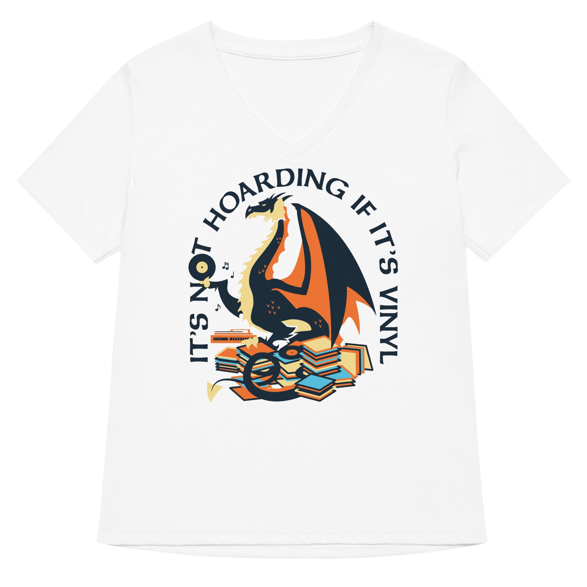 It S Not Hoarding If Vinyl Women V Neck Tee V Neck T Shirt Everyday Wear