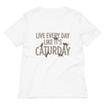 Live Every Day Like It S Caturday Women V Neck Tee V Neck T Shirt Gift Ready